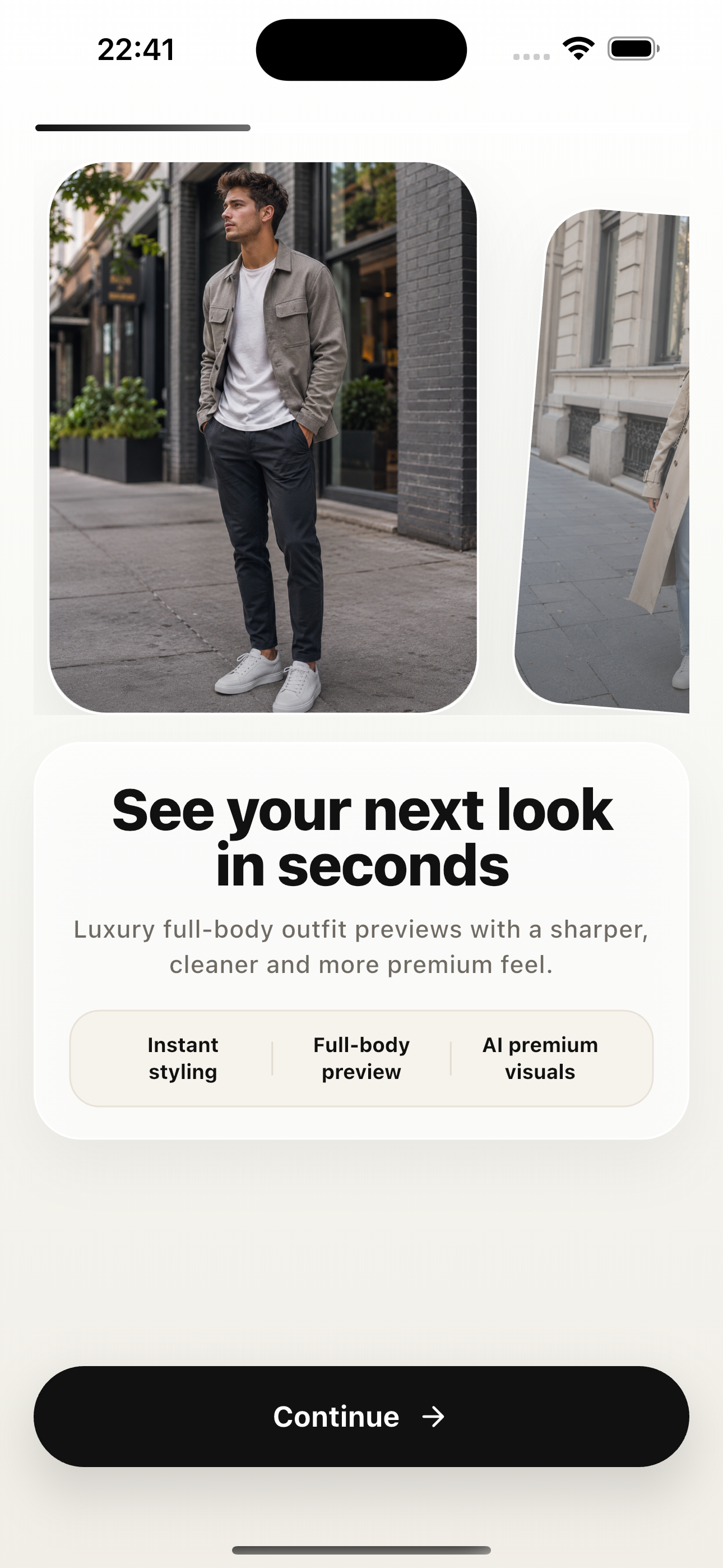Before virtual try-on screenshot